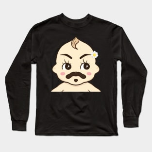 Mustache Kewpie Long Sleeve T-Shirt